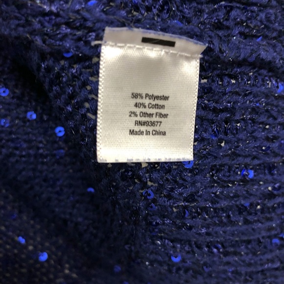 EUC Ana Navy Blue Holiday Open Knit Sweater - Picture 3 of 7